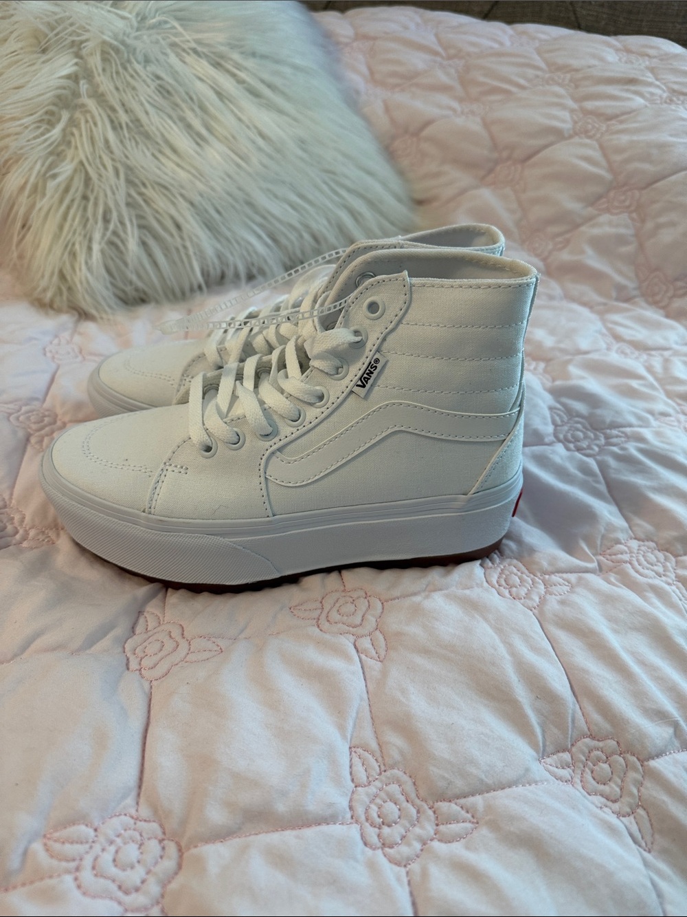 Vans White High-Top Platform Sneakers